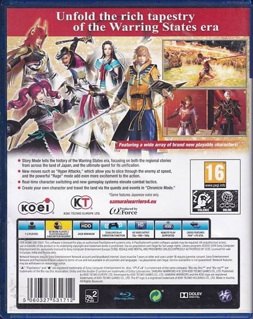 Samurai Warriors 4 - PS4 (A Grade) (Genbrug)